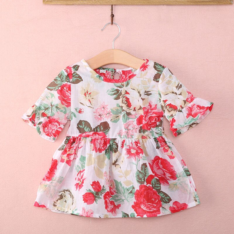 Kids Girls Casual Party Princess Floral Flouncing Chiffon Tops Blouse Girls Clothes Shirts 1-6Y