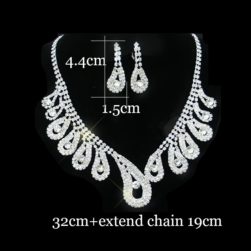 Bruiloft Sieraden Imitatie Parels Bruids Sieraden Sets voor Bruid Kwastje Verzilverd Choker Bib Prom Ketting Oorbellen Set