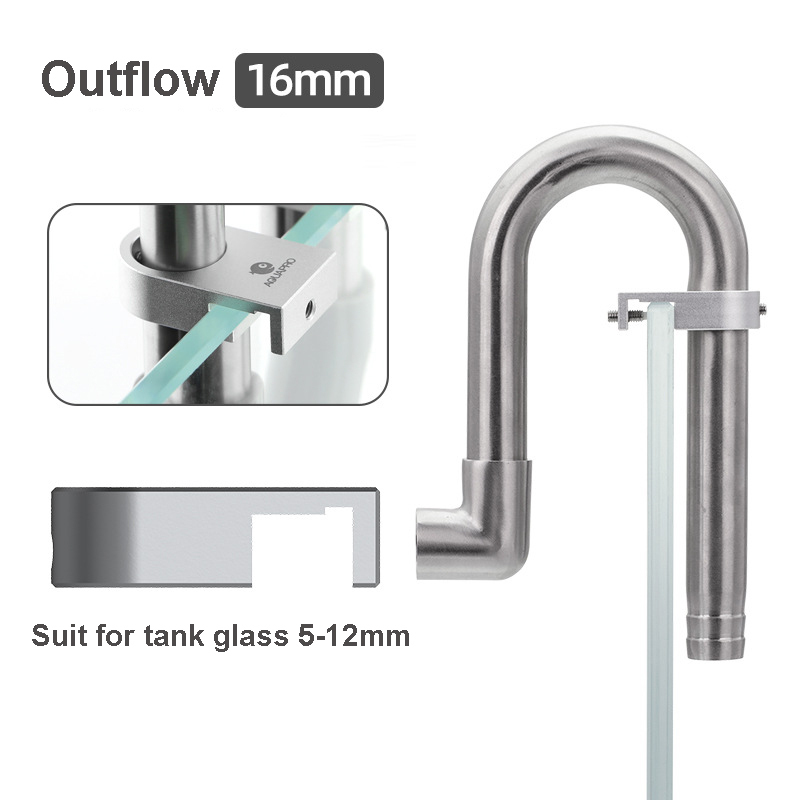 AQUAPRO-Mini tubos de espumadera de entrada y salida de acero inoxidable, filtración de peces y camarones, accesorios para acuario, filtro de salmuera Akvarium y camarones: Negro