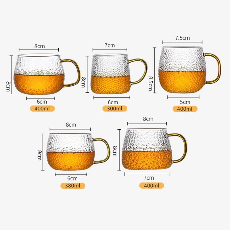Gehämmert Wasser Tasse Mit Griff Glas Tee Tasse Haushalt Bier Saft Tasse #1