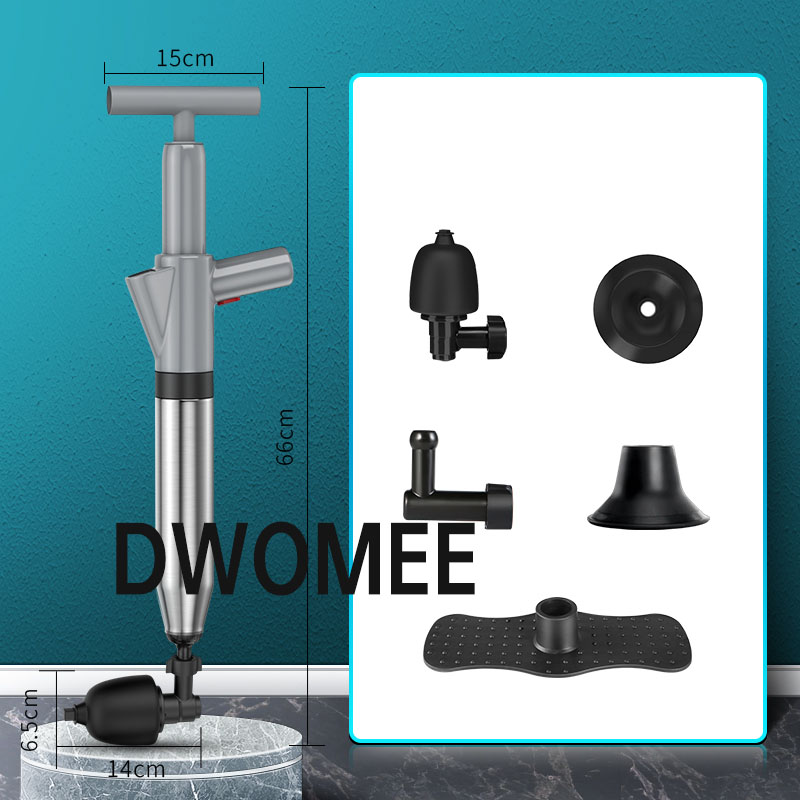 High Pressure Drain Plunger Dredge Clog Remover Air Drain Blaster Toilet Plunger for Bath Toilets Bathroom Shower Sink Bathtub: Grey
