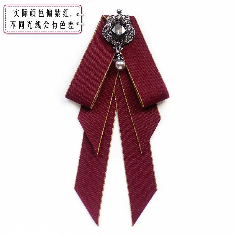 I-remiel – Broche en velours rouge, nœud papillon, col, broches, chemisier, vêtements pour femmes, accessoires, bijoux à la: 9