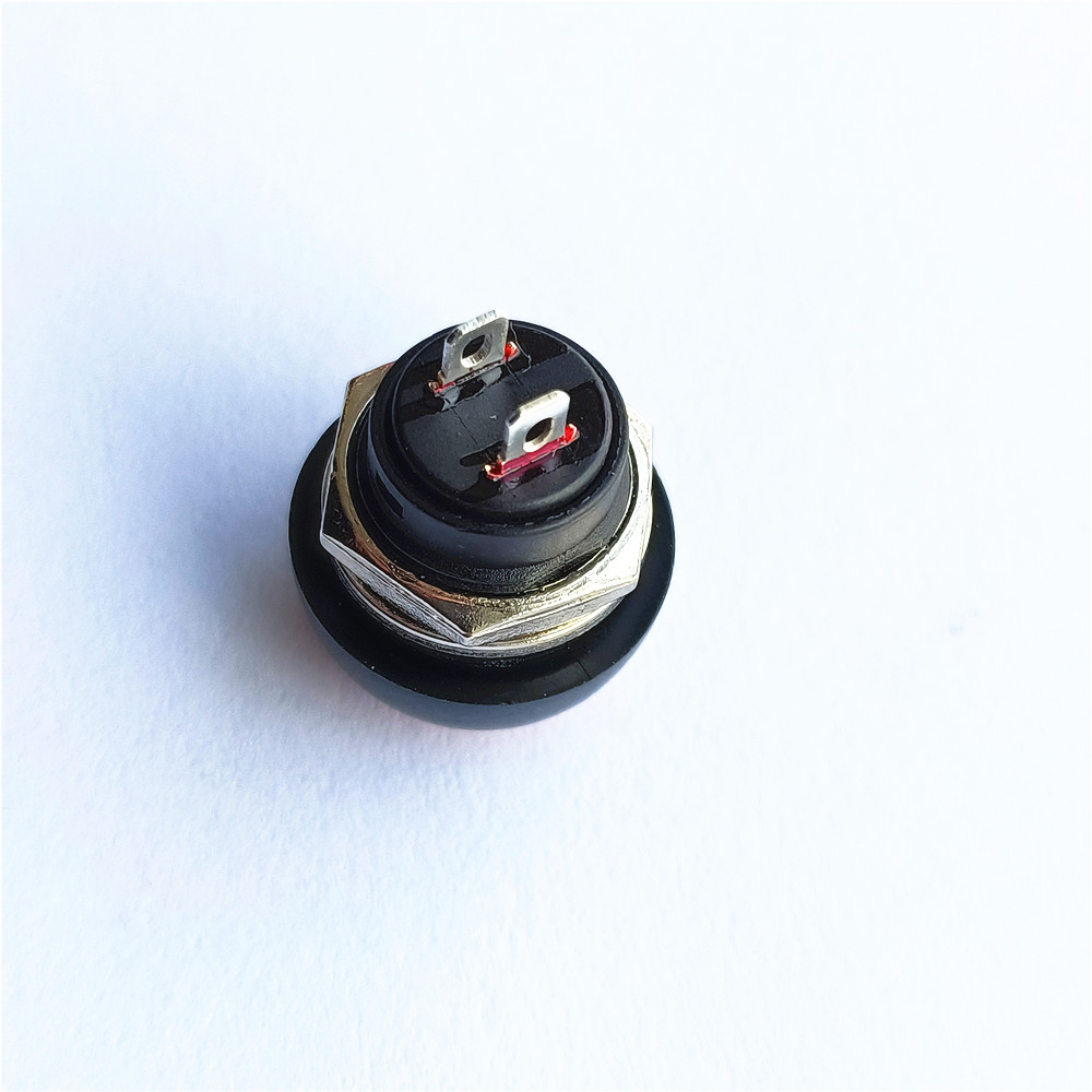 6 colores PBS-33B 2PIN 12mm DC AC 3A/125V 1A/250V plástico redondo auto-reinicio interruptores de botón sin bloqueo termoestabilidad