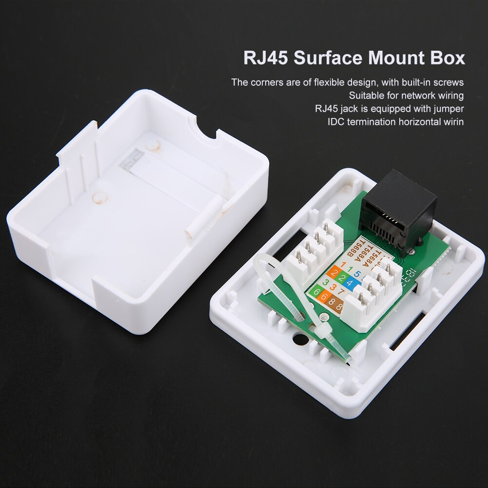 2Pcs RJ45 Surface Mount Box Cat6 Single-Port Desktop Information Network Junction Boxes Cat6 Mount Box