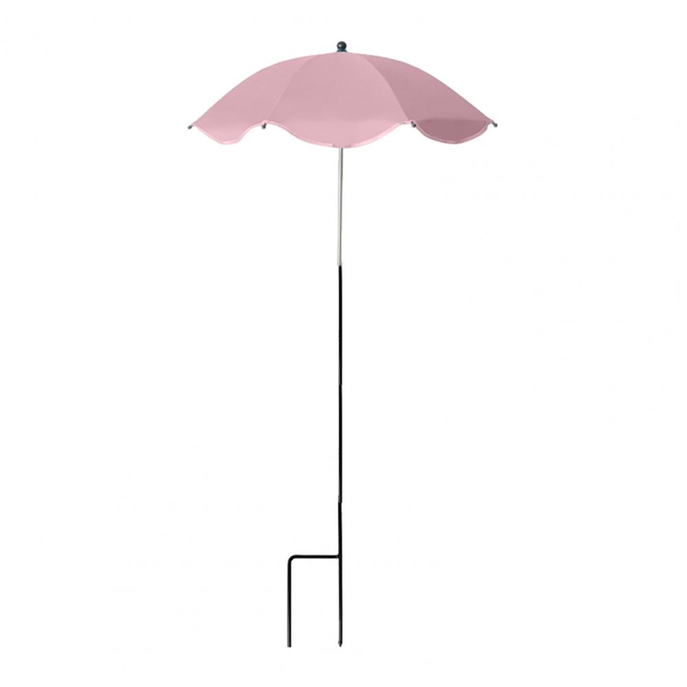 Højdejusterbar planteparasol med pæl, haveskygge, beskytter planter mod solen til potteplanter, blomsterbede til udendørs planter: Gul