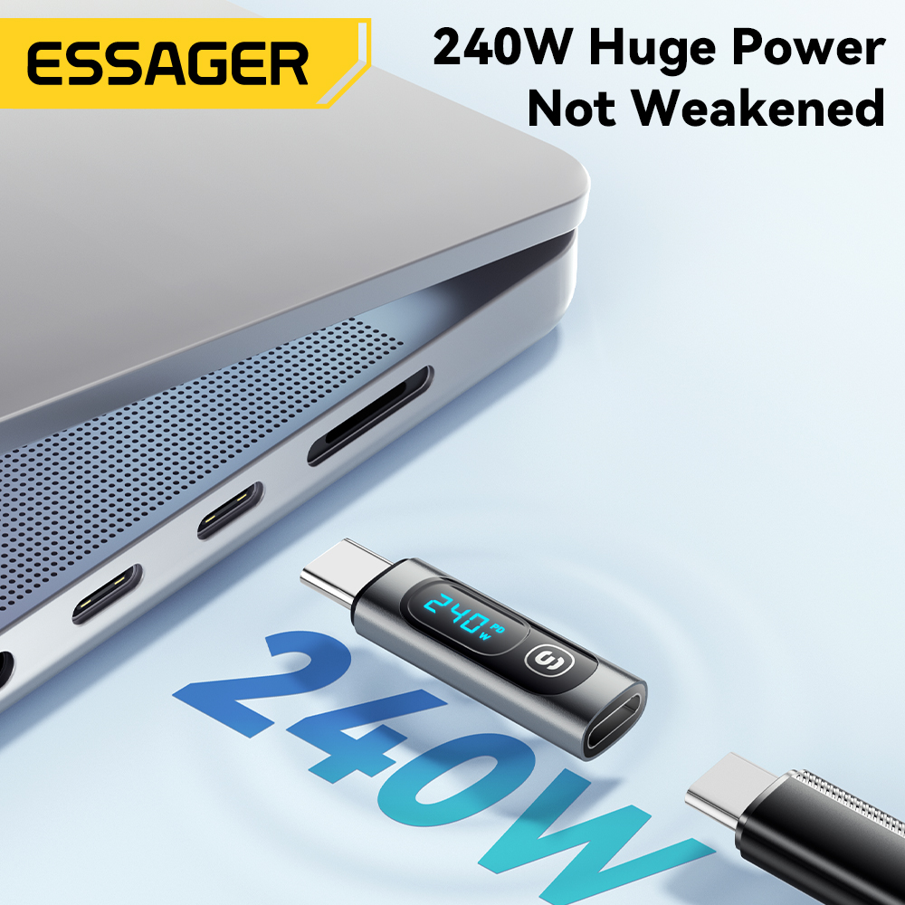 Essager USB C 3.0 OTG Adapter Type C To USB Type C PD 240W Digital Display Data Adapter 100W For Macbook Pro Air Samsung