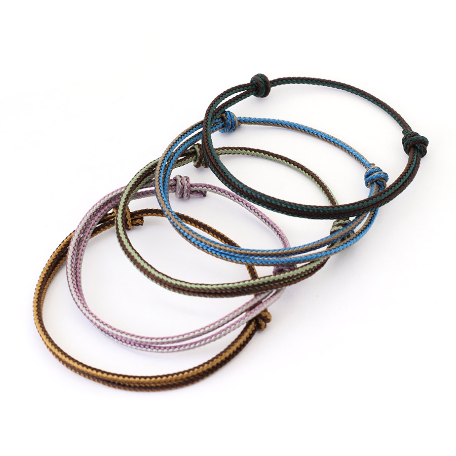 Pulsera étnica de hilo fino de 2mm para Hombre, amuleto de la suerte bohemio ajustable de , para él, Pulseria para Hombre, Joias
