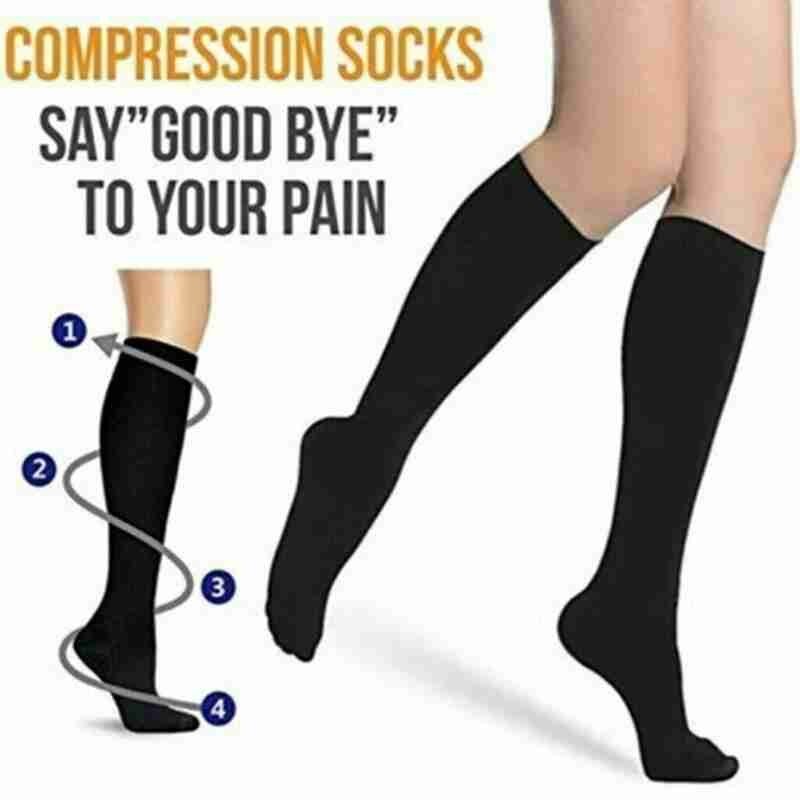 Chaussettes à Compression pour soulager les varices, bas de Compression pour les genoux, unisexe, couleur, cuisses hautes, chaussettes longues en Nylon,