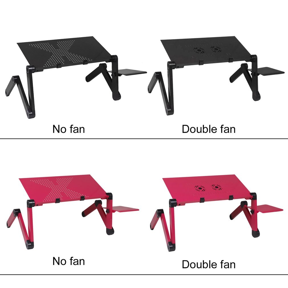 Aluminum Alloy Laptop Desks Adjustable Foldable Computer Notebook Lap PC Folding Desk Table Vented Stand Bed Tray For Sofa Bed