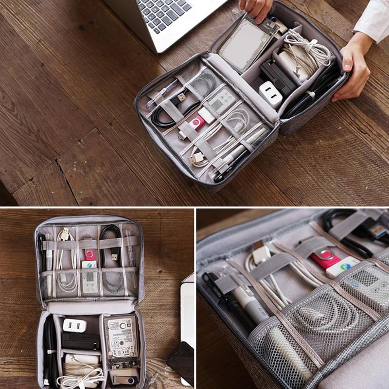 Organizer Case Waterproof Travel Closet for Headphones USB Charger Cable Storage Bag Digital Portable Zipper Accessories