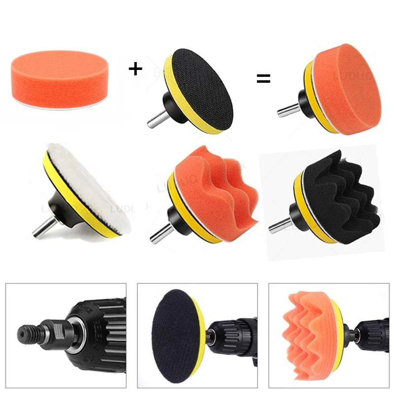 3/4/5/6/7 zoll Auto Polieren Rabatt Selbst-Kleber Polieren Pad Wachsen Schwamm Wolle Rad Polieren Pad Scheinwerfer Reparatur Auto Polnischen