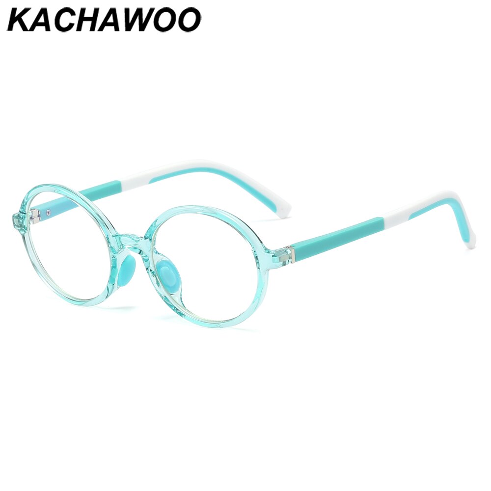 Kachawoo Jongen Bril Mode Groen Blauw Roze Meisje Ronde Glazen Frame Voor Kinderen Beschermende Anti-Blauw Licht Blokkeren TR90