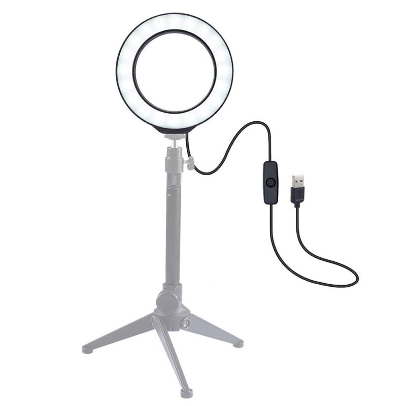 4.7 pouces Selfie lumière annulaire LED lumière de remplissage sans trépied réglable Monochrome température USB enregistrement photographie lumière vidéo