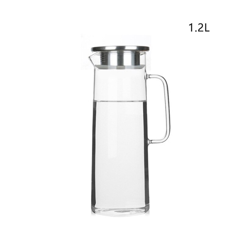 Hittebestendig Glas Ketel Grote Capaciteit Water Jug Handvat Koud Water Ketel Transparante Creatieve Sap Theepot Pitcher: A