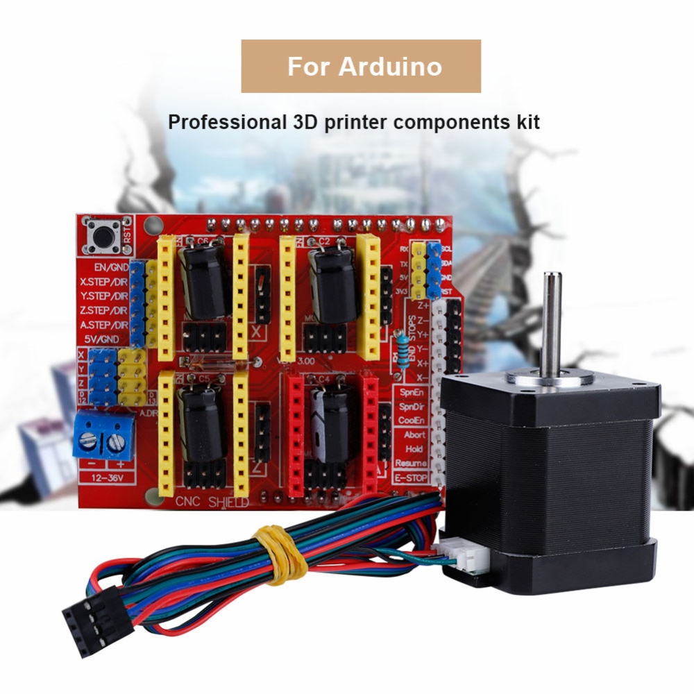 Impresora 3D Arduino CNC módulo Kit Motor paso a paso Drive para Kuman R3 para Arduino 3D impresora Accesorios