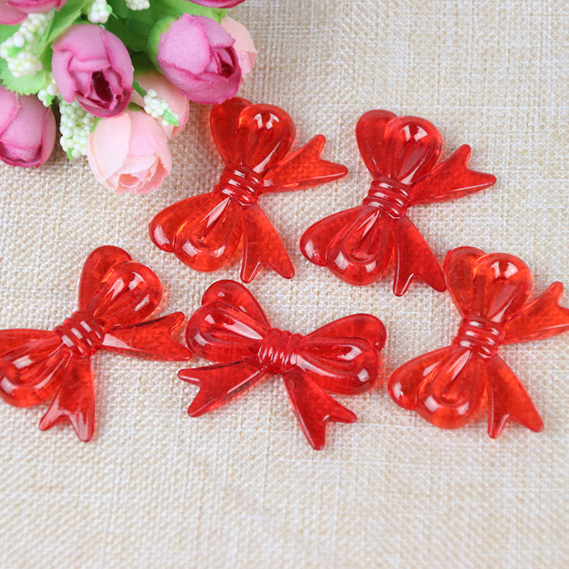 10Pcs 37*47Mm Transparant Acryl Boog Imitatie Crystal Losse Kralen Armband Ketting Sieraden Diy Bead Sieraden Met: B -Red-10PCS