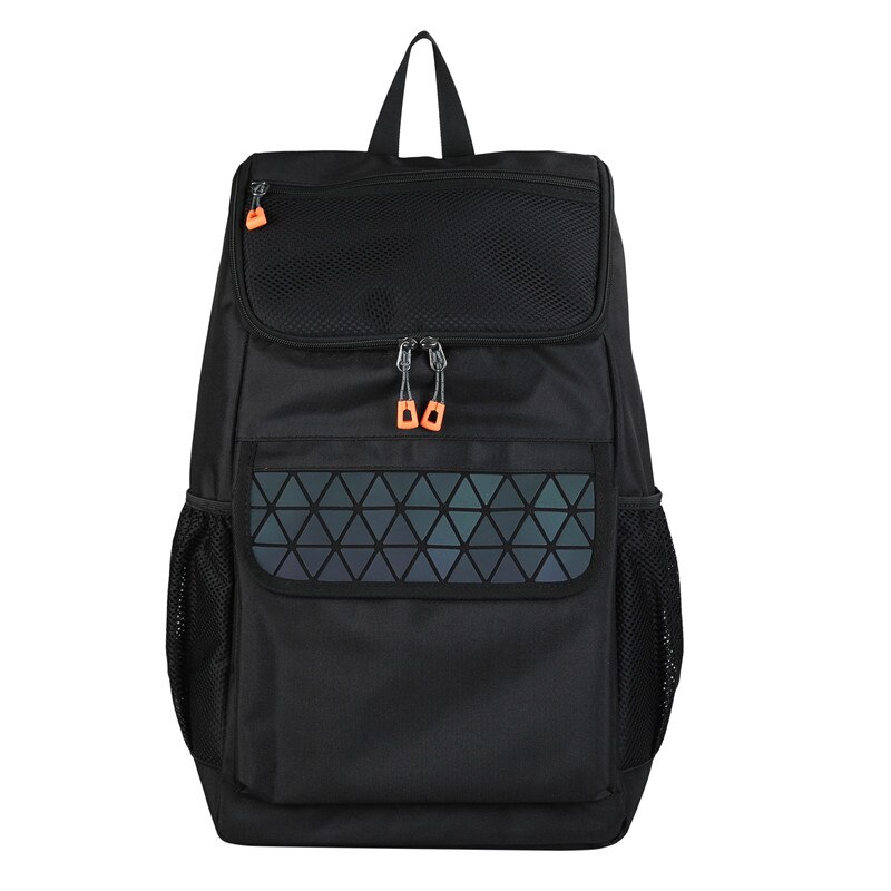 Holografischer streetstyle-rucksack mit reflexionen, unisex-hip-hop-rucksack, trendiger schulrucksack für jungen, oxford- #39 -reiserucksack: Schwarz