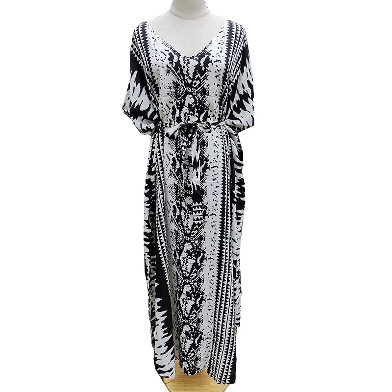 Katoenen strand maxi-jurk badpak strandjas sarong pareo strand dames plus size casual jurk vestido playa mujer
