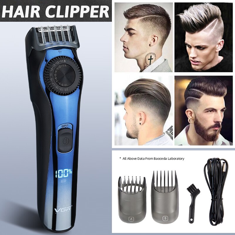 LCD Screen Powerful Hairs Trimmer Cutting Machine Barber Haircut Hair Clipper Rechargeable Hair Clipper Razor