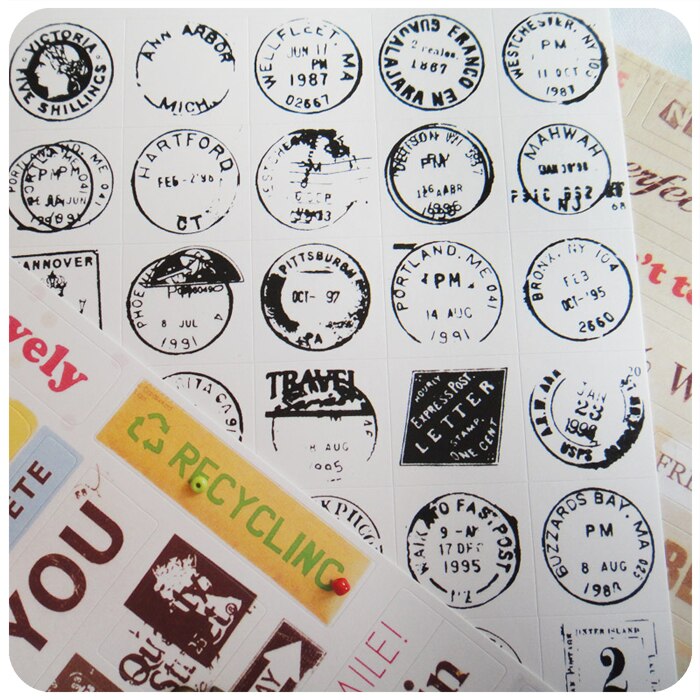 6 stykker årgang ord dekor klistremerker bilder dekor rekvisitter klistremerker til diy håndlaget utklippsbok fotoalbum