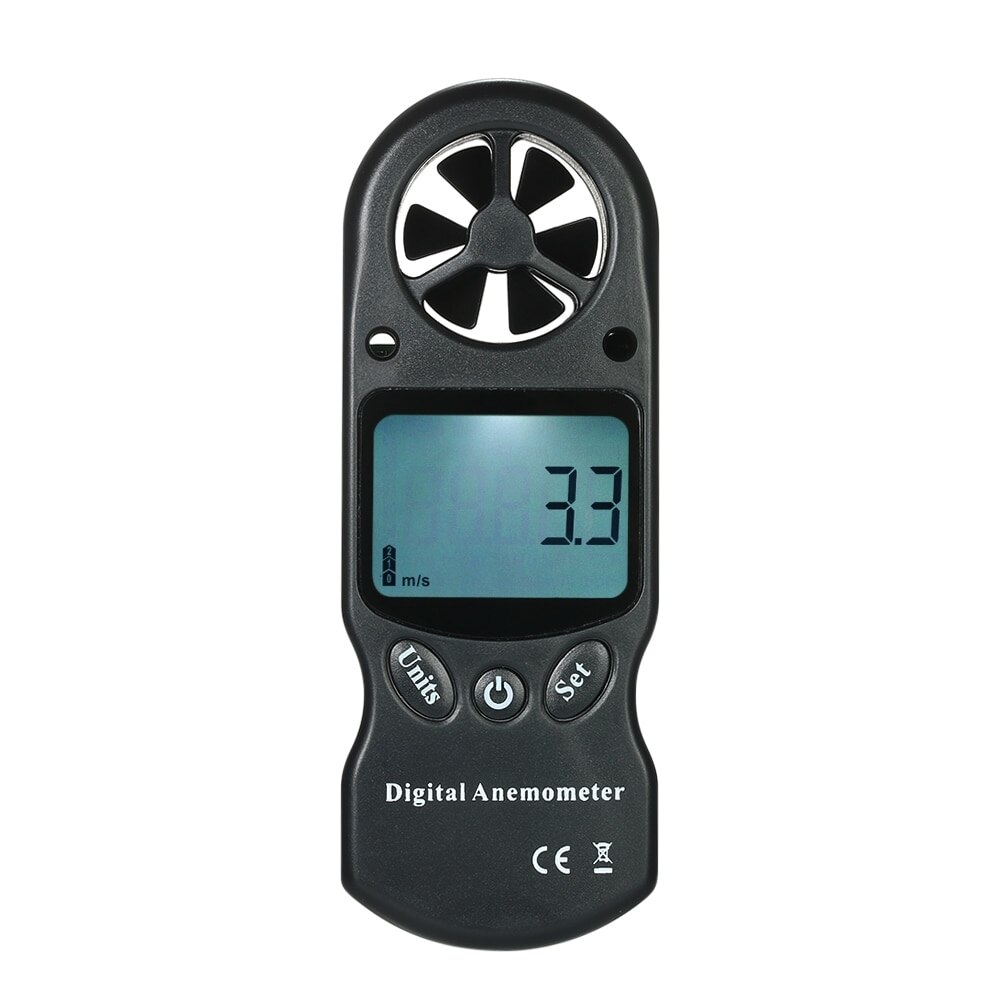 8 in1 digitale vindmålere mini vindhastighed/temperatur/fugtighed/vindafkøling/varmeindeks/dugpunkt/barometertryk/højdemåler