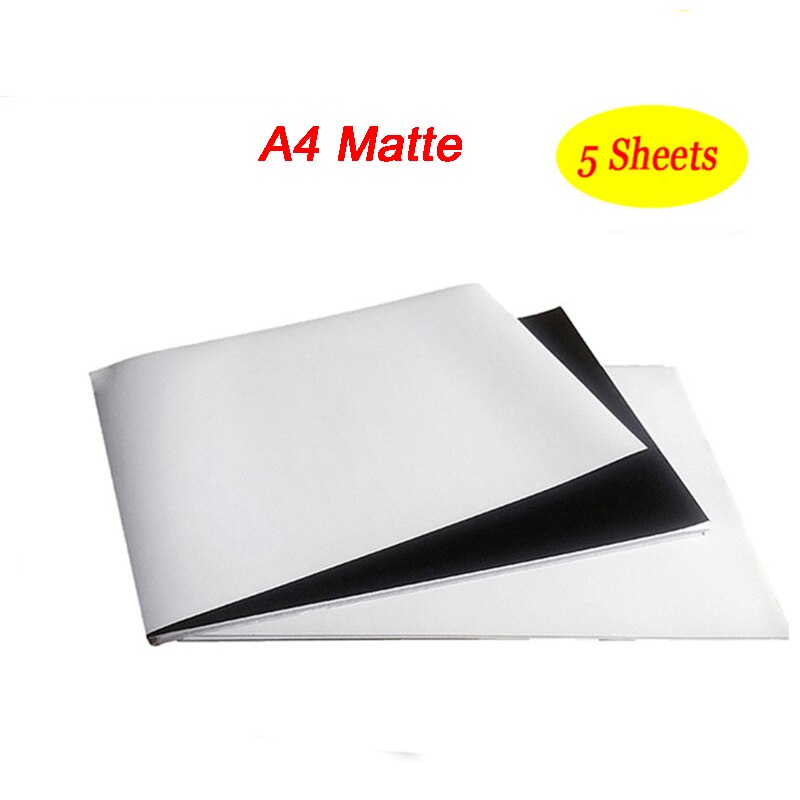 A4 Magnetische Fotografische Papier A4 4R Inkjet Printen Fotopapier Glossy Matte Stickers Diy Koelkast Magneet: Matte A4 5 sheets