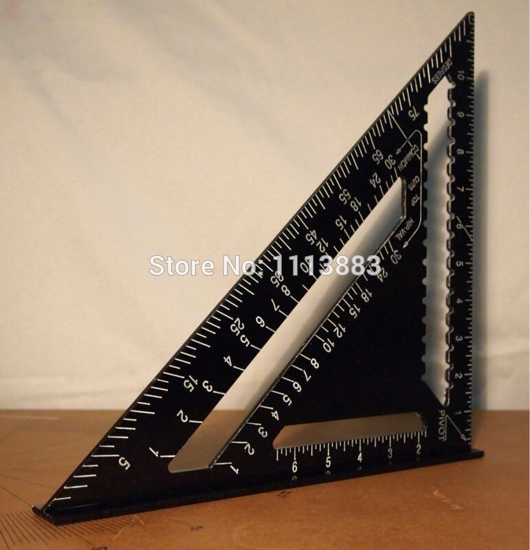 12inch/300mm Black Aluminum Alloy Speed Square Rafter Triangle Angle Square Layout Guide Construction Carpenter Woodworking