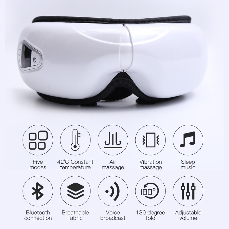 Electric Vibration Eye Massager Smart air pressure Heated Goggles Anti Wrinkles Health Care Tools Bluetooth-compatible Eye Relax