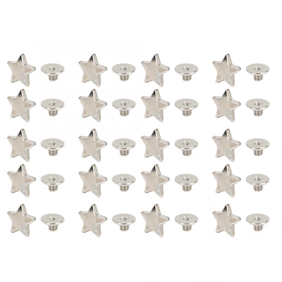 Plaggnitar 20 st stjärnform nit dubbknapp diy nit dubbknapp kläder skor dekorationstillbehör med skruvar: Flisa