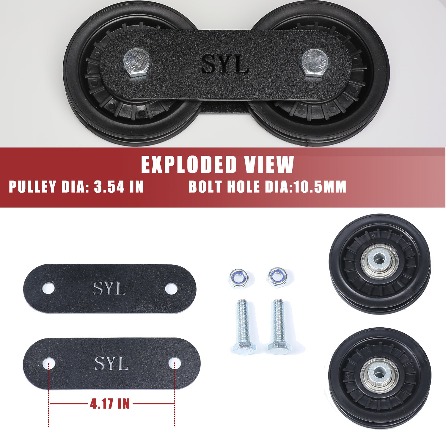 Double Pulley Stainless Steel Wheel Lifting Pulley Heavy Fitness Workout Training Bearing Equipment DIY Home Gym Cable Machine