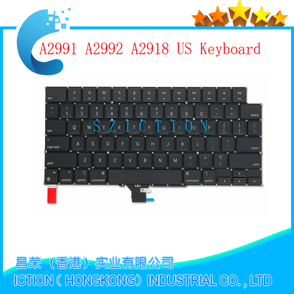 Laptop  a2992 a2991 a2918 tastatur uk usa spanien italiensk tysk russisk fransk til macbook pro 14 " 16 "  m3 tastatur år: Hvid