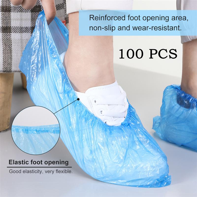 100 Stuks Plastic Wegwerp Schoen Wegwerp Plastic Schoen Covers, Cleaning Overschoenen, Waterdichte Beschermende Schoen Cover