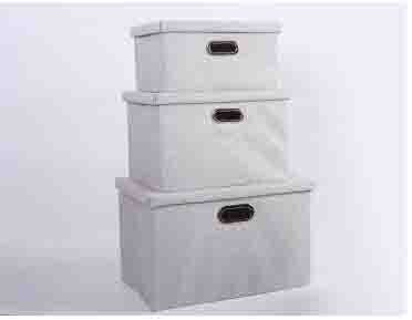 Cotton And Linen Storage Box Foldable Large Waterproof Laundry Bucket Home organizer: 48X32X30CM / Light Grey