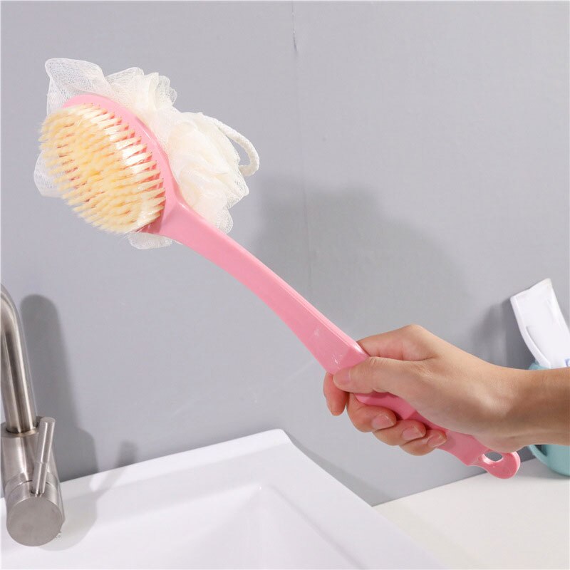 Lichaam Schoon Bad Puff Mesh Zeepdispenser Huidvriendelijke Wassen Douche Hulpmiddel Exfoliërende Bad Spons Comfortabel Bad Scrub Bal: C-light pink