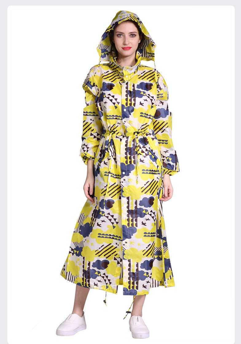 Raincoat Ladies Rain Coat Breathable Ladies Long Raincoats Portable Water-Repellent rainwear: 4 / XL