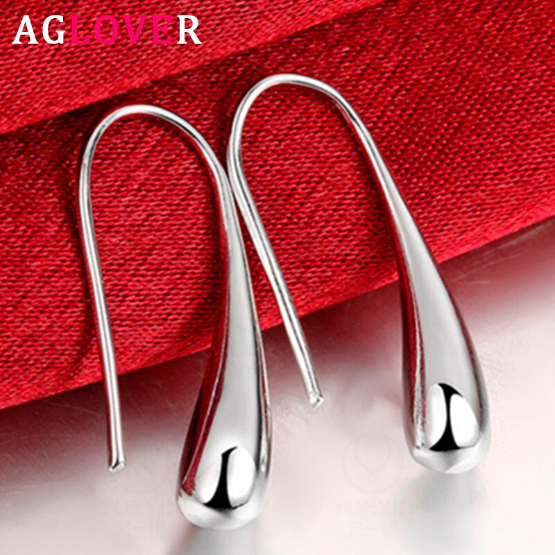 AGLOVER-pendientes de tuerca de gota de agua para mujer, de Plata de Ley 925, pendientes de , joyería para de boda, el mejor