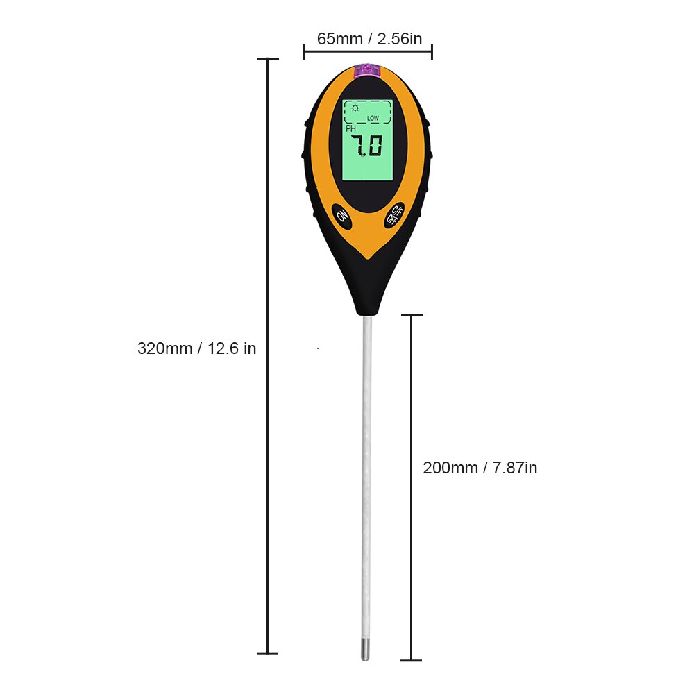 4-in-1 Soil Test Meter Electronic 4-Way Analyzer Soil Tester PH Moisture Light Humidity Temperature Meter For Plants Garden Farm