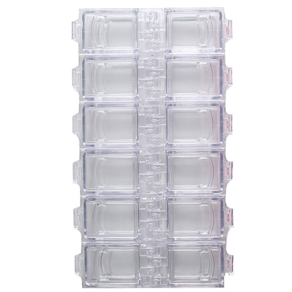 Boîte de rangement strass conteneur Portable 12 grilles diamant cosmétique en plastique ongles bijoux organisateur boîte de rangement conteneur