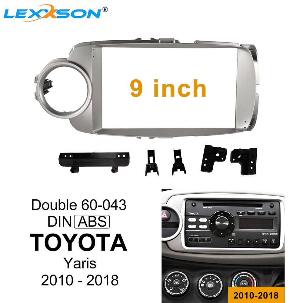 9 Inch Car Fascia For TOYOTA Yaris Stereo Dashboard Panel In-dash Mount Installation Car Dvd Frame Fascias Trim Kit: only frame