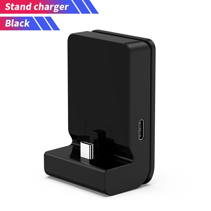 Adjustable Charger For Nintendo Switch Dock Station Portable Type C USB Charge Docking Cargador For Nintendoswitch Angle Holder: black