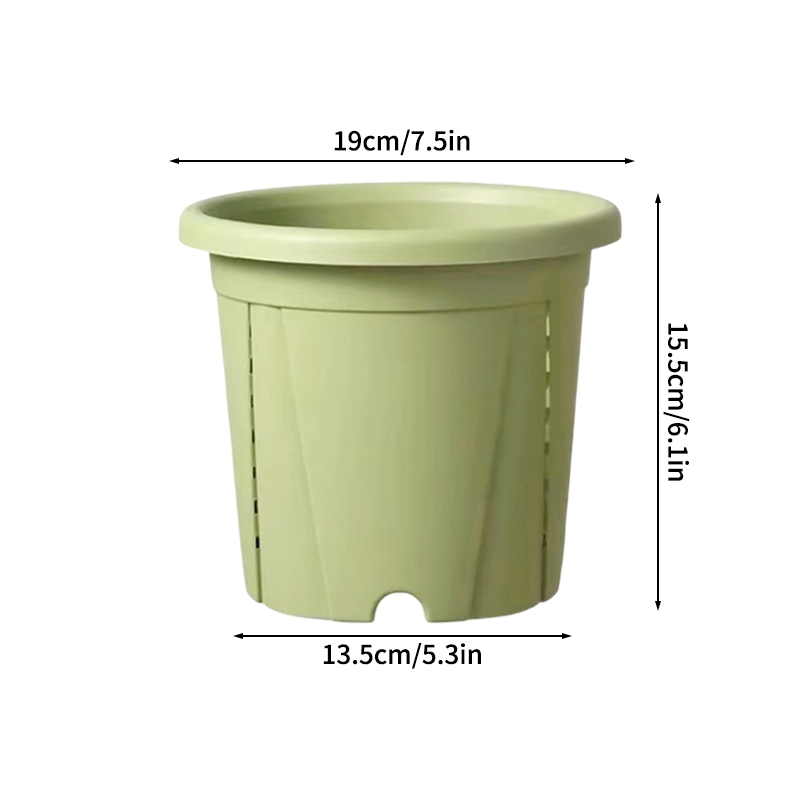Plastic Green Plant Flower Pot Thickened Resin Gallon Pot Balcony Planting Flower Pot Root Control Breathable Seedling Planters: black