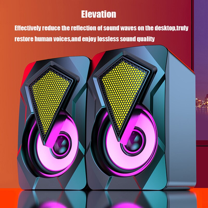 USB Bluetooth Computer Speakers Mini Bass Subwoofer AUX Playback Speaker for Laptop Desktop Phone