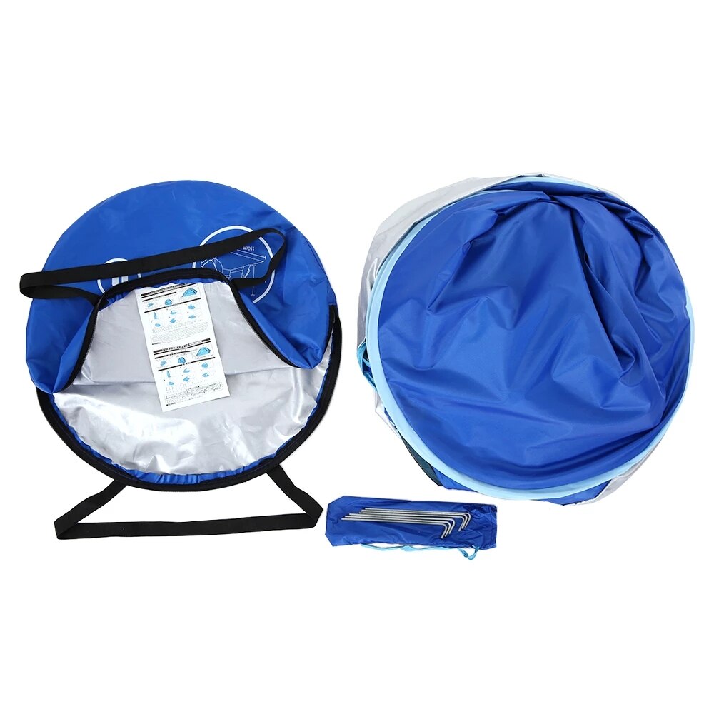 Strandzelt 165*150*110cm, automatisch aufklappbar, ultraleichtes faltzelt für familien, ideal für touristen, angler und camping, uv-beständig, vollständiger sonnenschutz