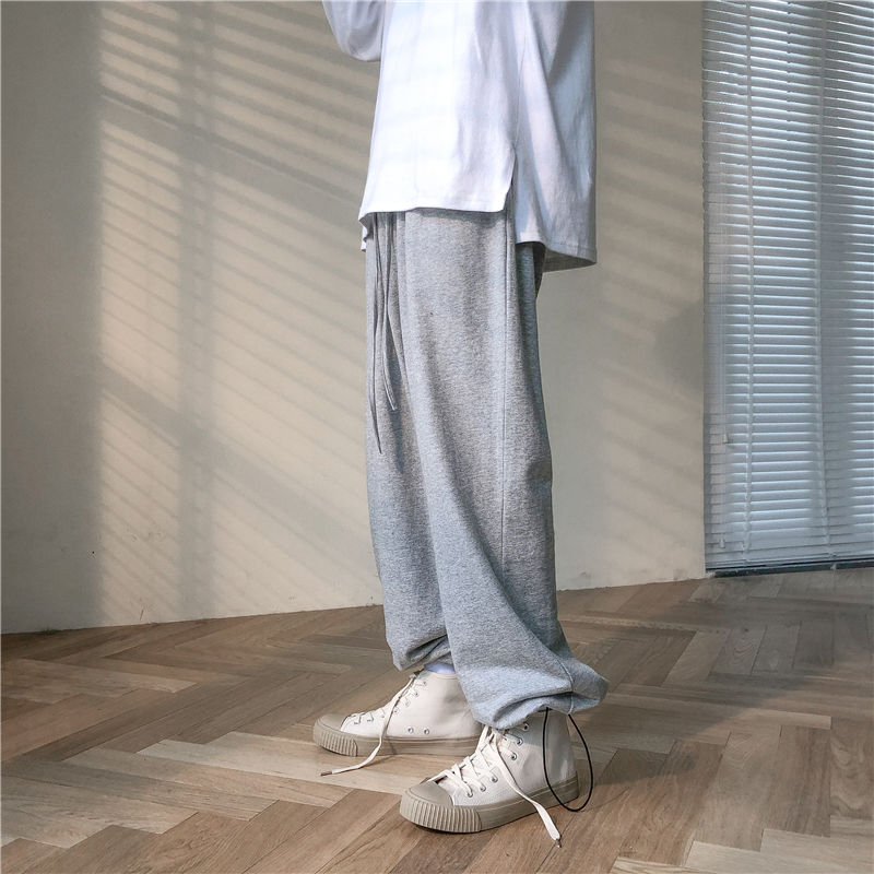 2020 męskie spodnie szerokie nogawki dorywczo spodnie sportowe styl biodro-hopowy spodnie harem czarne/szare spodnie Streetwear spodnie dresowe robić biegania M-2XL