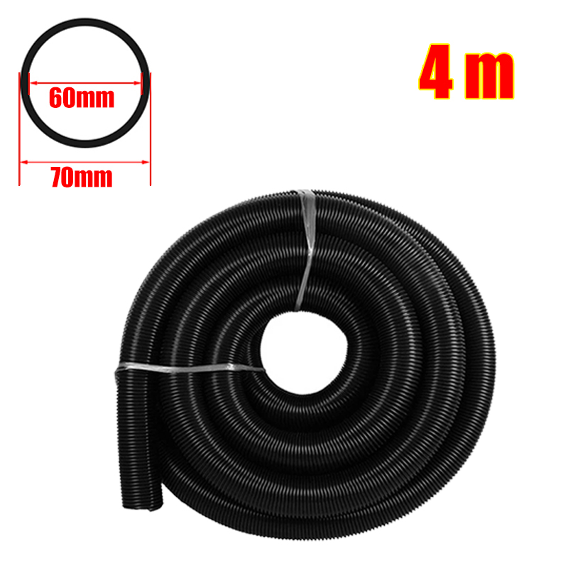 Inner 60mm Household Vacuum Cleaner Thread Hose Straws Factory Bellows Vacuum Tube Soft flexible EVA Hose Pipe Replacement Part: Black-4m