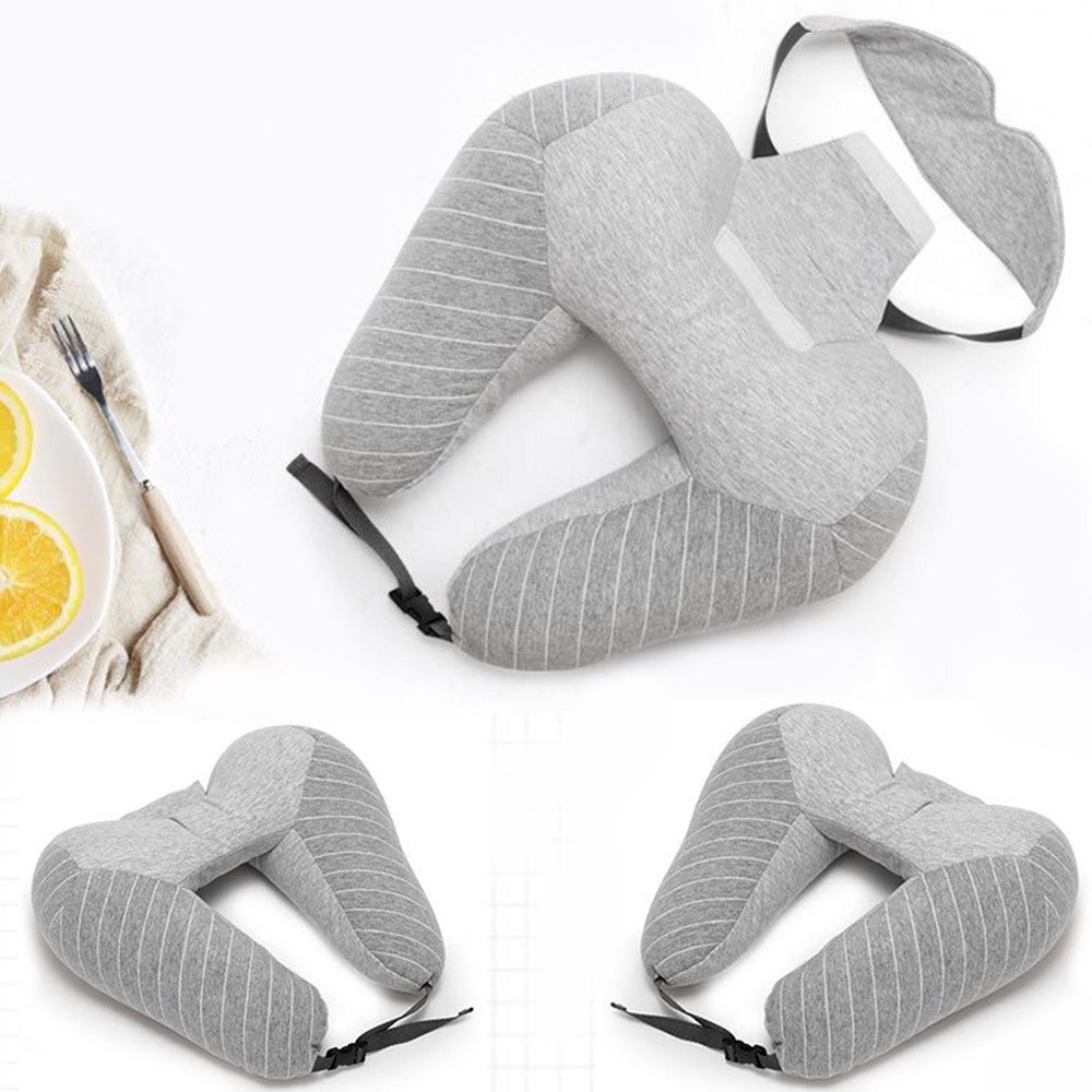 Neck Pillow U Shape Car Neck Pillows Travel Pillow for Airplane Car Office Sleep Home Mask Plaid Waist Cushion 50P007