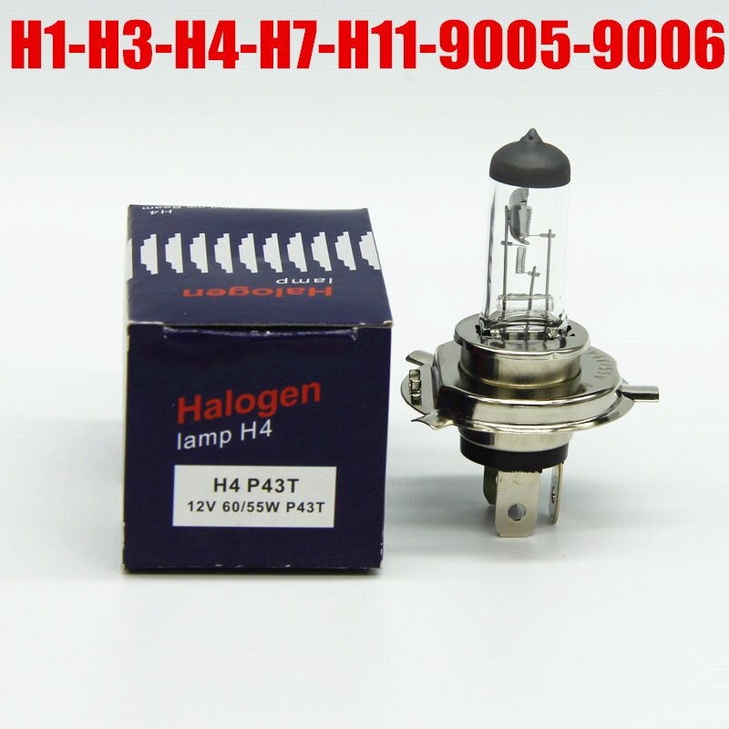 10 Pcs Quartz Glas Super Heldere 55W Auto H4 H7 H11 H1 9005 9006 HB3 HB4 H1 H3 Halogeen lamp Auto Koplamp Lamp