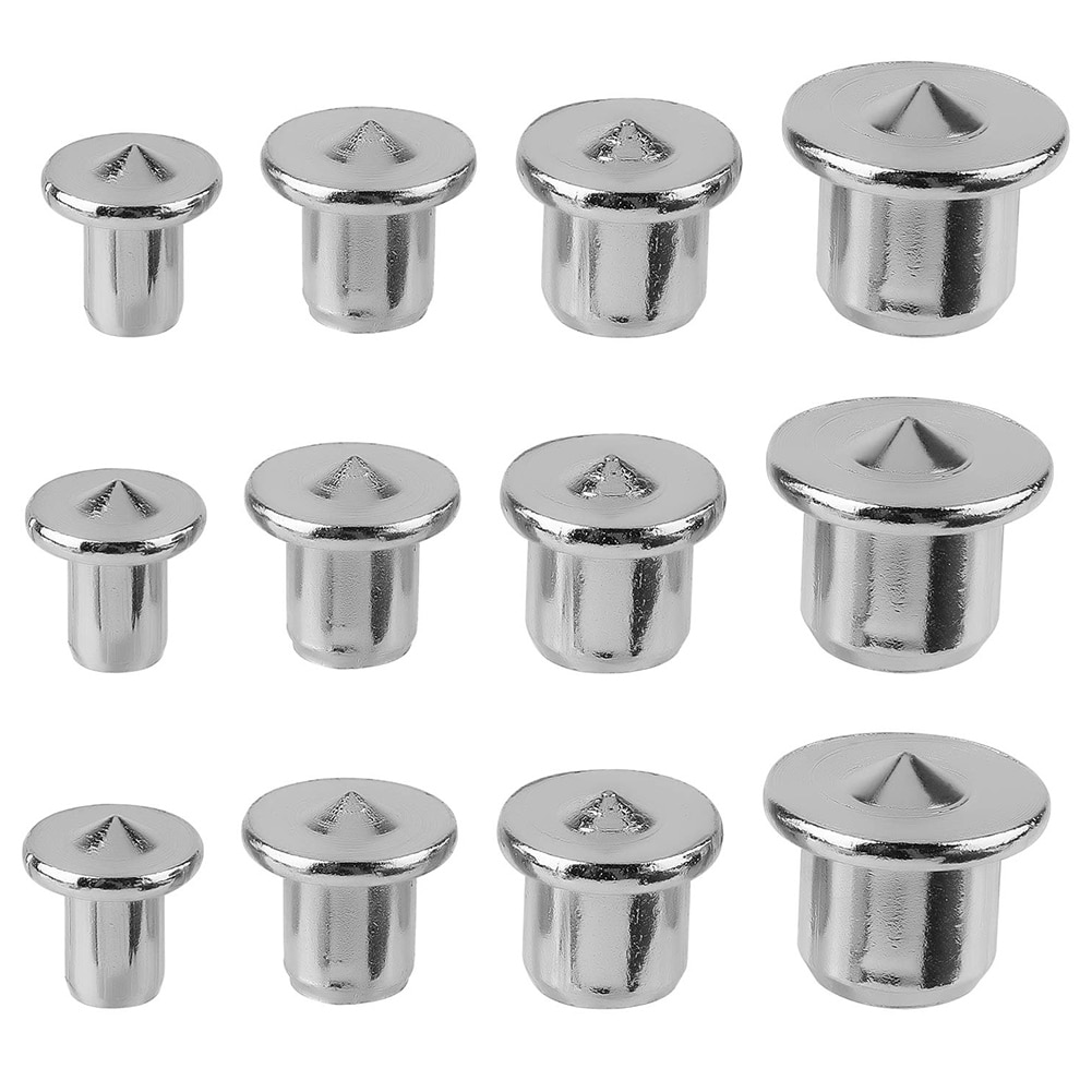 12PCS Center Points Pin Woodworking Alignment Tool Round Wood Pin Locator 6 8 10 12MM for Accurate Drilling Proper Dowel