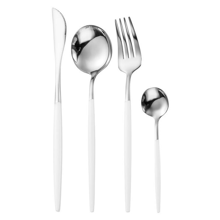 Ensemble de couverts en acier inoxydable ensemble de vaisselle couteau à Steak fourchette ensemble cuillère à café cuillère à café couverts vaisselle ensembles argenterie de cuisine: 7
