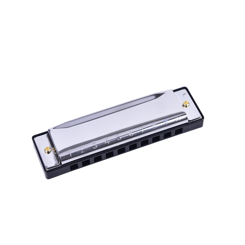Blues Jazz Rock Folk Music Musical Instrument Diatonic Harmonica 10 Holes Key of C Silver Color